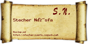 Stecher Násfa névjegykártya